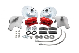 Wilwood Front Brake Kit, 66 and Later Ball Joint, Drop Red