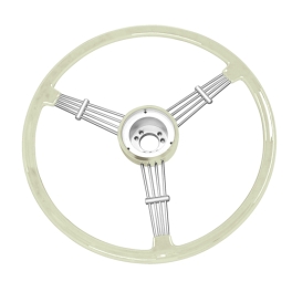 Steering Wheel, for Beetle 49-59, Ghia 49-59, Silver BANJO