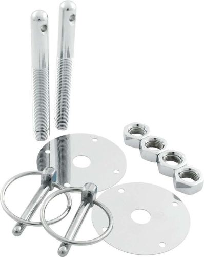 ALLSTAR PERFORMANCE ALL18513 Steel Hood Pin Kit w/ 1/4in Flip-Over Clips ALL18513