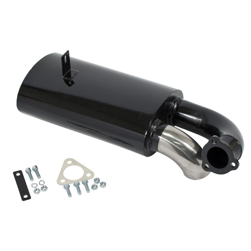 Sideflow Muffler, Black with Stainless Tip, Fits 00-3448-0