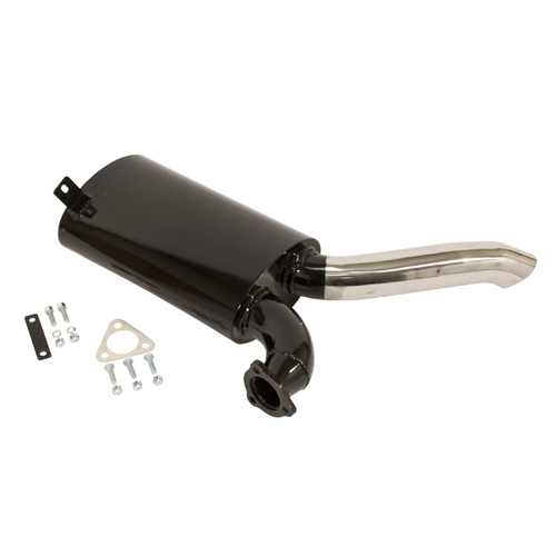 Sideflow Muffler, Black with Stainless Tip, Fits 00-3450-0