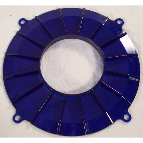 Finned Alternator Backing Plate, Blue