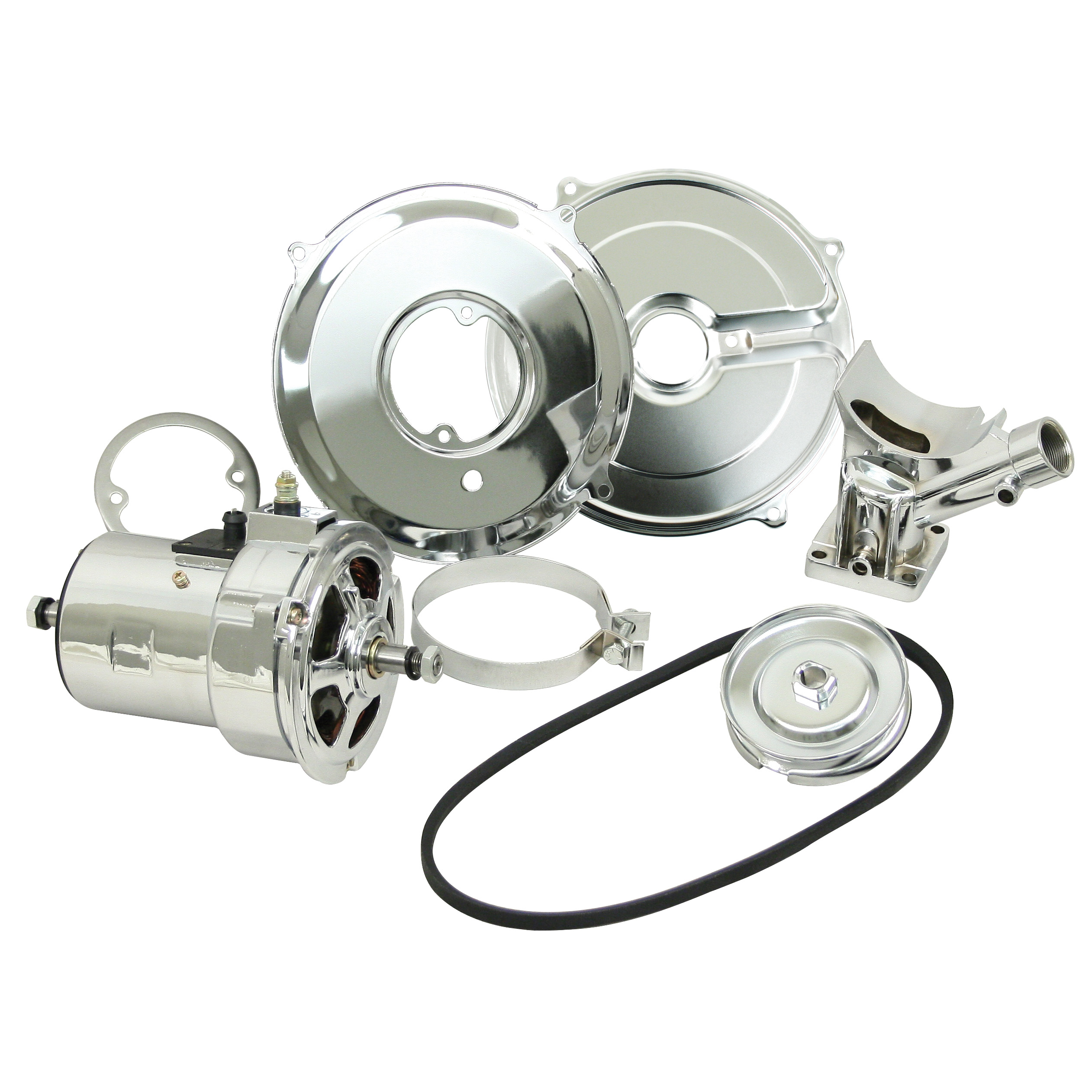 Deluxe Chrome Alternator Conversion Kit 75 Amp, for Type 1 VW Beetle, VW Bug, Dunebuggy, VW