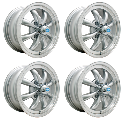 Gt-8 Wheels Silver with Polished Lip, 5.5 Wide, 4 on 130mm
