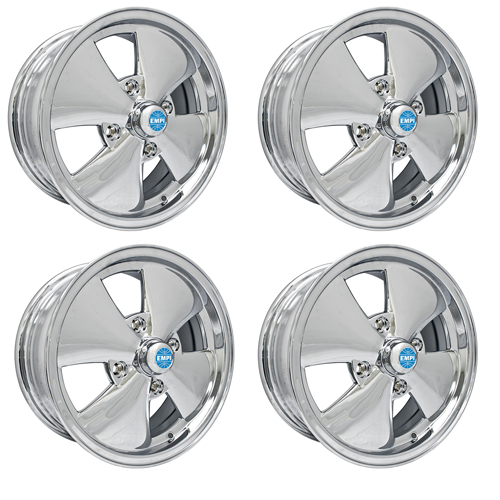 4 Spoke Wheels All Chrome, 5.5 Wide, Fits 4 on 130mm VW