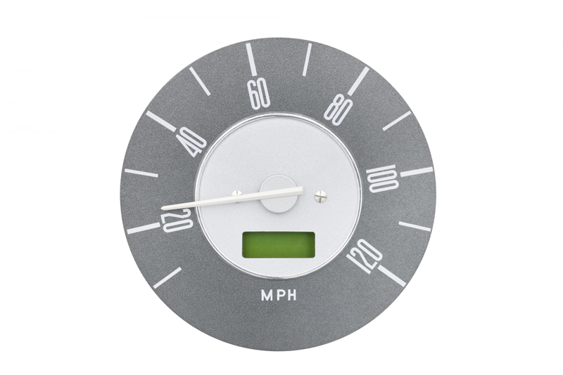 120mm Speedometer 10-120 MPH Gray Dial Silver Center Type 2
