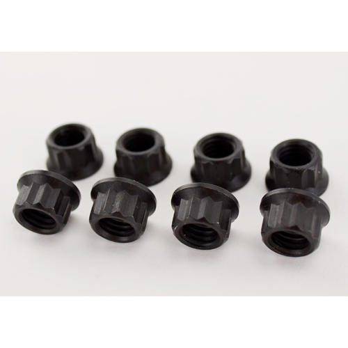 Engine Nuts, 8mm Thread, 12 Point External Head, 8 Pack
