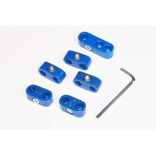 Spark Plug Wire Seperators, Blue, 6 Piece Kit