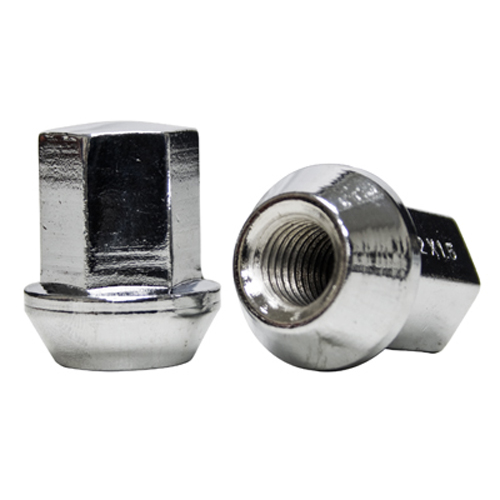 Chrome Lug Nuts, 60 Degree Seat, 12mm with 19mm Hex, 5 Pack