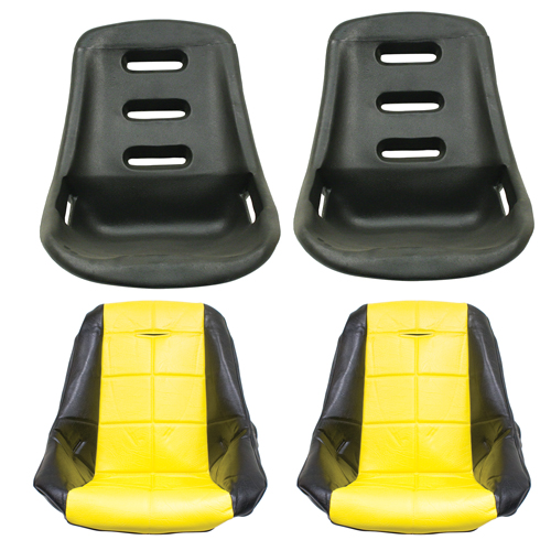 Low Back Poly Seat Shells, With Black & Yellow Seat Cover