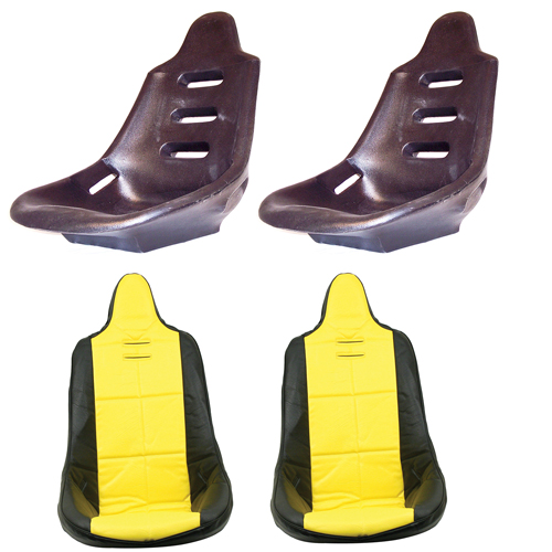High Back Poly Seat Shells, With Yellow Covers