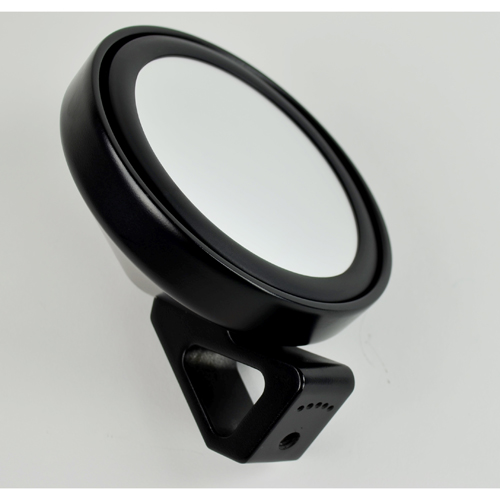 Deluxe Side Mirror, Black with Concave Lense, Each