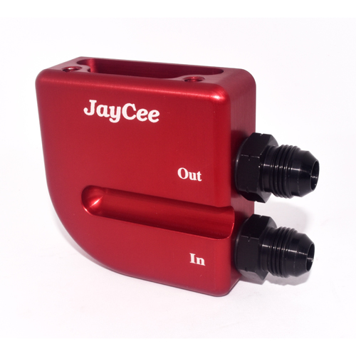 JayCee Billet Oil Manifold, Red