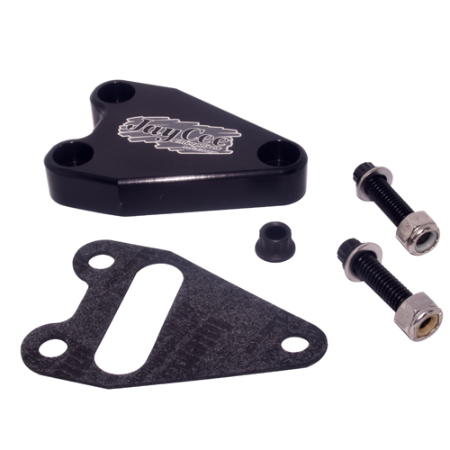 JayCee Billet Oil Cooler Block Off, Black