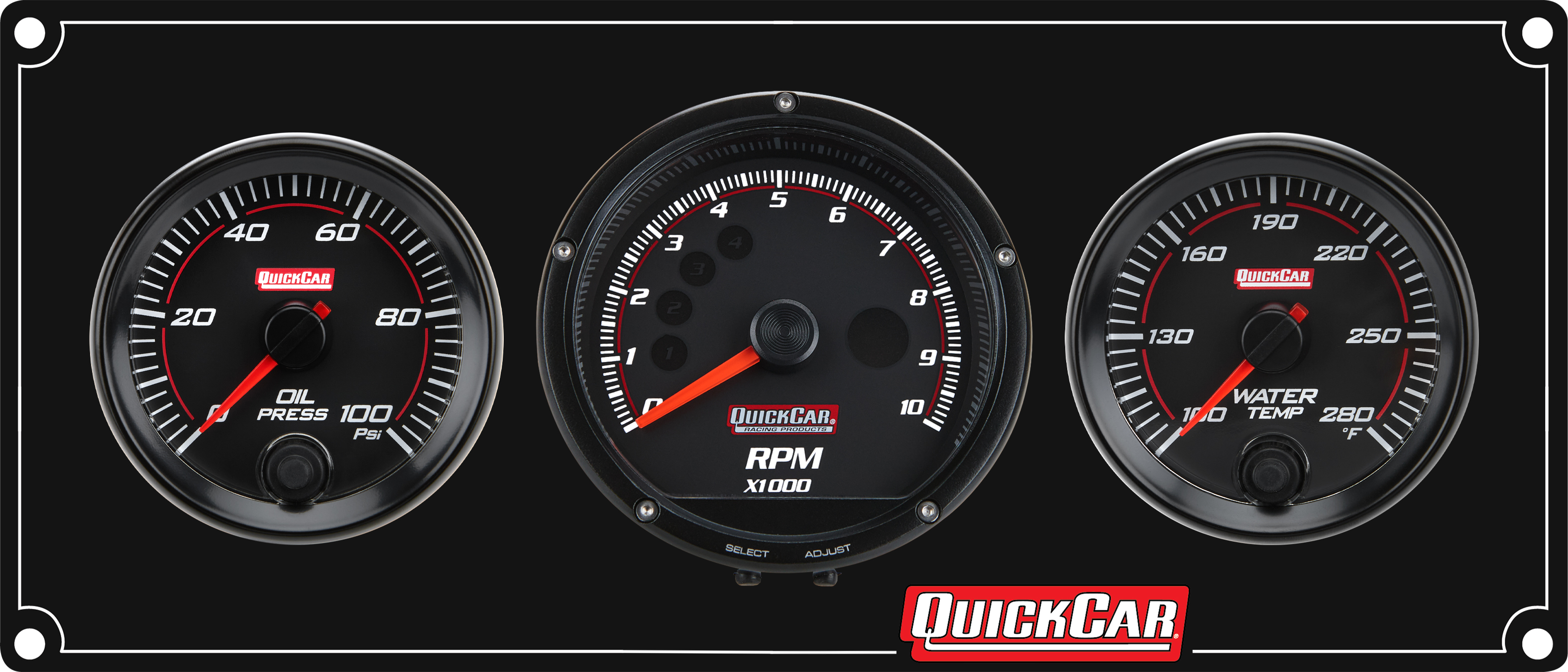Redline 2-1 Gauge Panel OP/WT w/ Recall Tach 69-2031