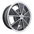 Riviera Wheel, Black with Polished Lip, 5.5 Wide 4 on 130mm
