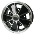 EMPI 00-9676-0 Brm Wheel, Black with Polished Lip, 5 Wide, 5 on 205mm VW