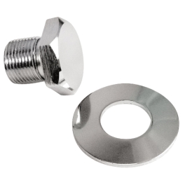 Crank Pulley Bolt & Washer, Chrome Plated
