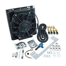 Oil Cooler Kit, 96 Plate Mesa Style, with Electric Fan