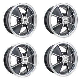 Brm Wheels Black with Polished Lip, 5.5 Wide, 4 on 130mm VW