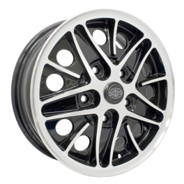 Cosmo Wheels Gloss Black with Polished Lip 5 On 130mm 5-1/2