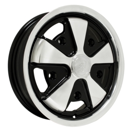911 Alloy Wheel, Polished with Black, 4-1/2 Wide, 5 on 205mm