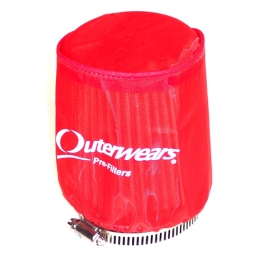Outerwear Pre-Filter, 3.5 To 3 In Taper, 4 In Tall, Red