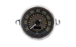 115mm Speedometer 0-140 KMH Brown Dial Chrome Bezel Type 2