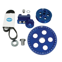 Serpentine Belt Pulley System, Blue Anodized, for Type 1 VW