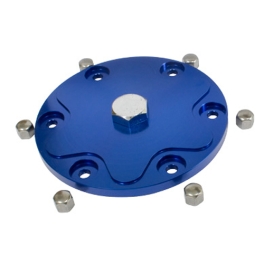 Billet Aluminum Oil Sump Drain Plate, with Plug Blue