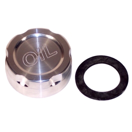 Billet Oil Filler Extension Cap, Groved with Oil Label