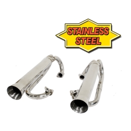 Megadual Exhaust, Racing Style, Stainless Steel