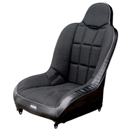 Off-Road Suspension Seat, Black Vinyl with Black Fabric
