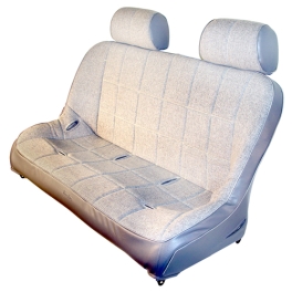 48 Off-Road Bench Seat, Black Vinyl with Tweed Inner