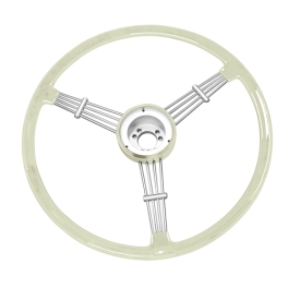 Steering Wheel, for Beetle 49-59, Ghia 49-59, Silver BANJO