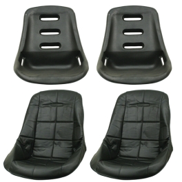 Low Back Poly Seat Shells, With Black Seat Cover