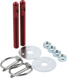 Aluminum Hood Pin Kit 3/8in Red ALL18481