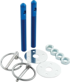 Aluminum Hood Pin Kit 3/8in Blue ALL18482