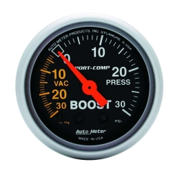 AUTOMETER ATM3303 2-1/16 Sport-Comp, Boost Presssure Gauge 30 PSI