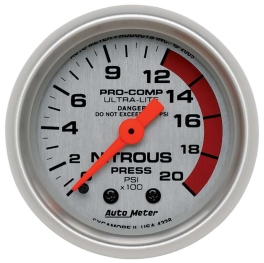 Auto Meter 4328 Ultra-Lite Mechanical Nitrous Pressure Gauge