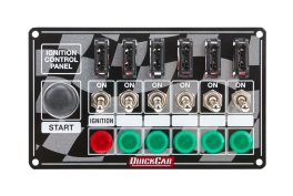 Flag Plate, 6 Switches & 1 Button, Fused & Lit. 50-164