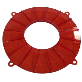 Finned Alternator Backing Plate, Red