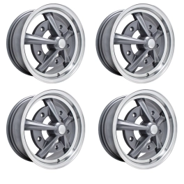 Raider Wheels Grey with Polished Lip, 5 Wide, 5 on 205mm