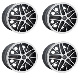 Cosmo Wheels Gloss Black with Polished Lip 5 On 112mm 5-1/2