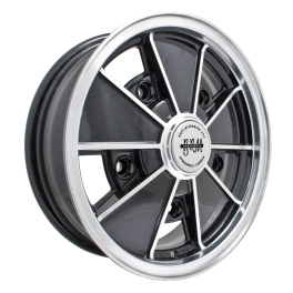 Brm Wheel, Black with Polished Lip, 17x7, 5 On 205mm VW