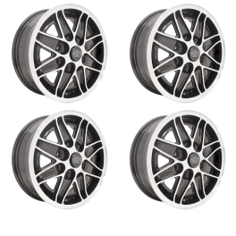 Cosmo Wheels Gloss Black with Polished Lip 4 on 130mm 5-1/2