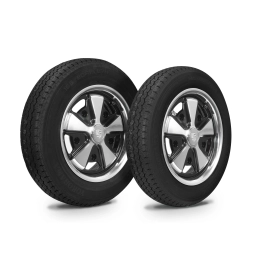 Wheel Tire Combo, 911 Alloy, Black Polished, Staggered