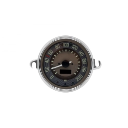 115mm Speedometer 0-200 KMH Brown Dial Chrome Bezel Type 2