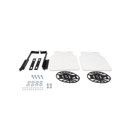 Mud Flaps, White with Black Logo, for Type 2 Bus, Thru 72