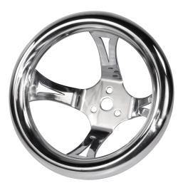 Steering Wheel, 9 Diameter, 5 Inch Dish, 4 Spoke Stainless